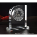 horloge de bureau en cristal pour le décor de cadeau d&#39;affaires